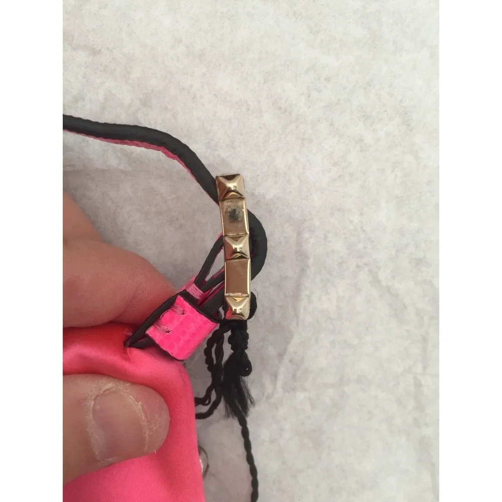 Valentino Garavani Pink Silk Satin Crystal Embellished Flower Pochette Bag